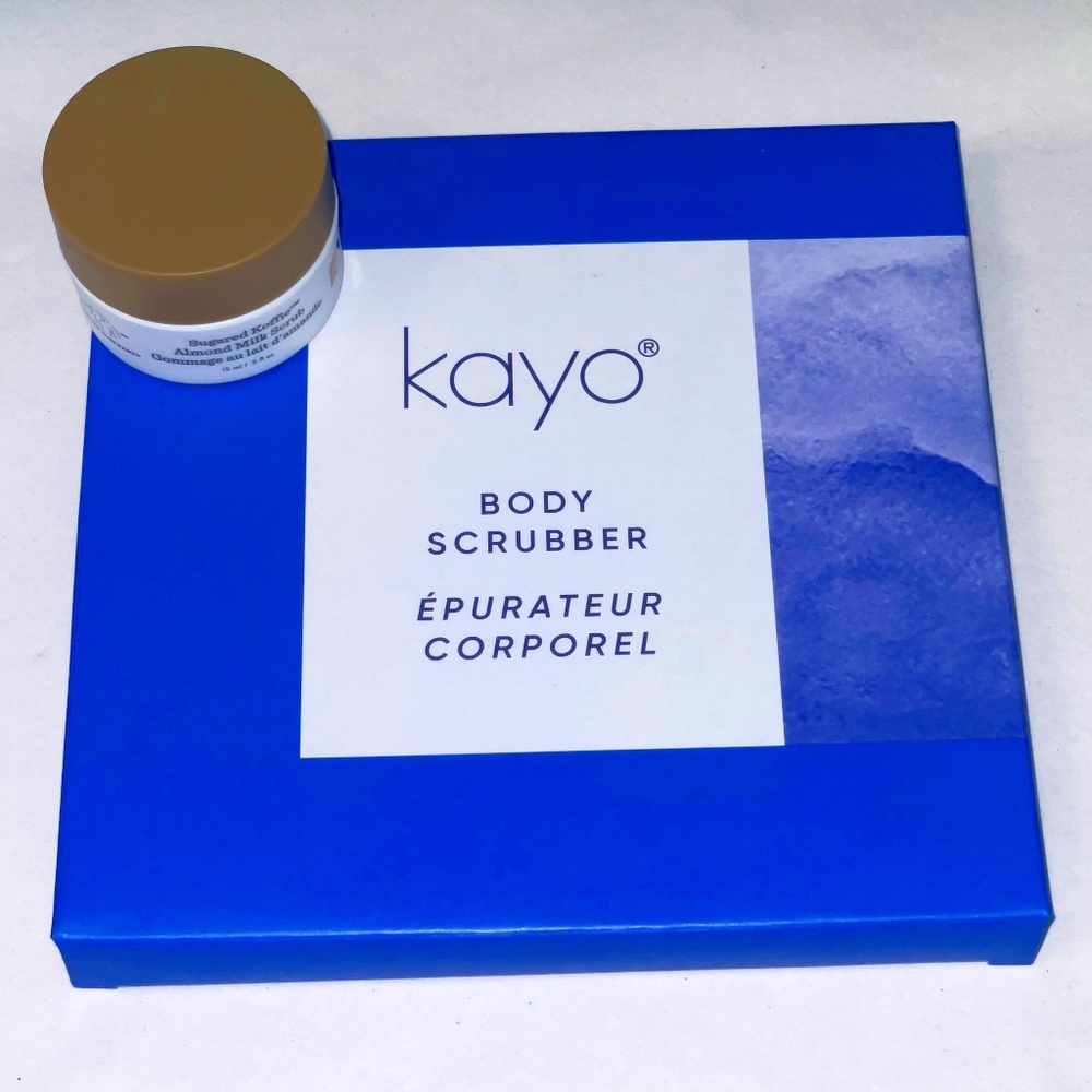 NEW NIB Kayo Body Scrubber & Drunk Elephant Sugared Koffie Almond Milk Scrub